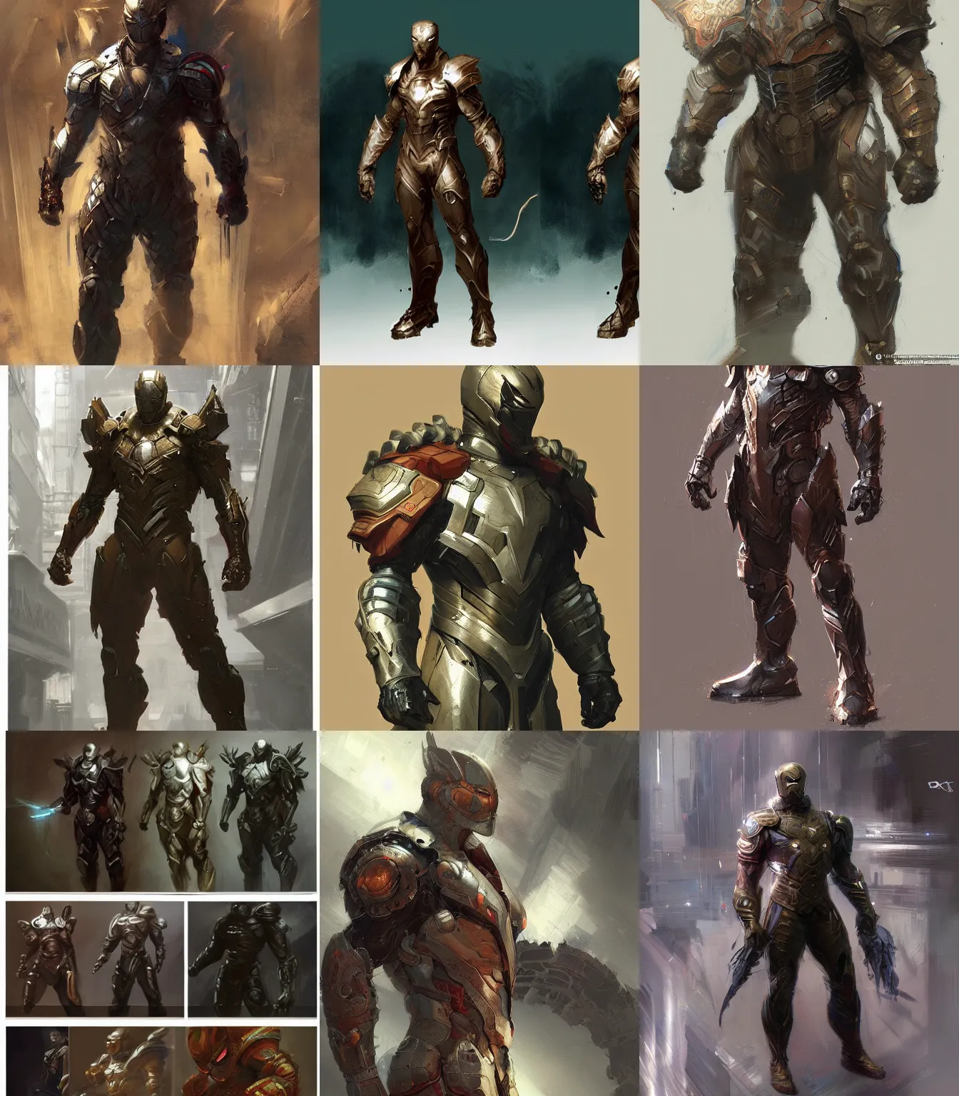 Prompt: Marvel video game armor concept art, muted colors, intricate painting, by Craig Mullins, artstation, hyper detailed, cinematic