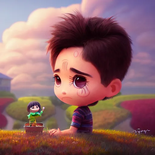 Prompt: an epic chibi comic book style portrait painting of a john stamos, character design by mark ryden and pixar and hayao miyazaki, unreal 5, daz, hyperrealistic, octane render, cosplay, dynamic lighting, intricate detail, harvest fall vibrancy, cinematic