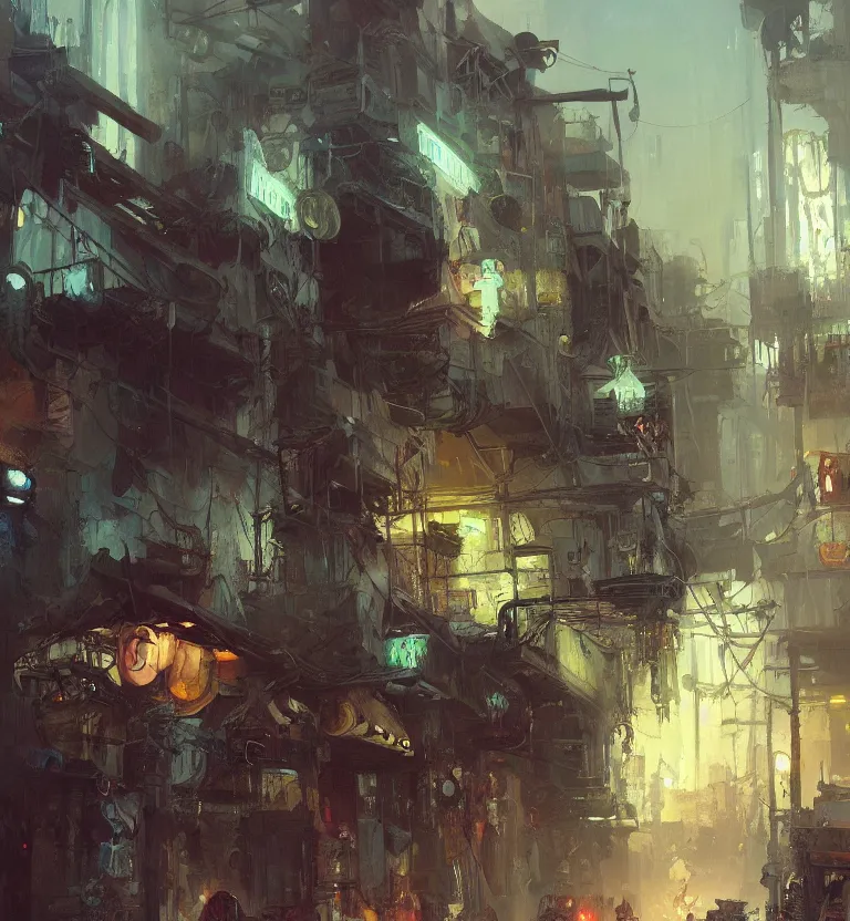 Prompt: a painting of death dealer junkyard cyberpunk, by jeremy mann, krenz cushart, artem demura, alphonse mucha, intricate, elegant, highly detailed, digital painting, artstation, concept art, smooth, sharp focus, illustration, art