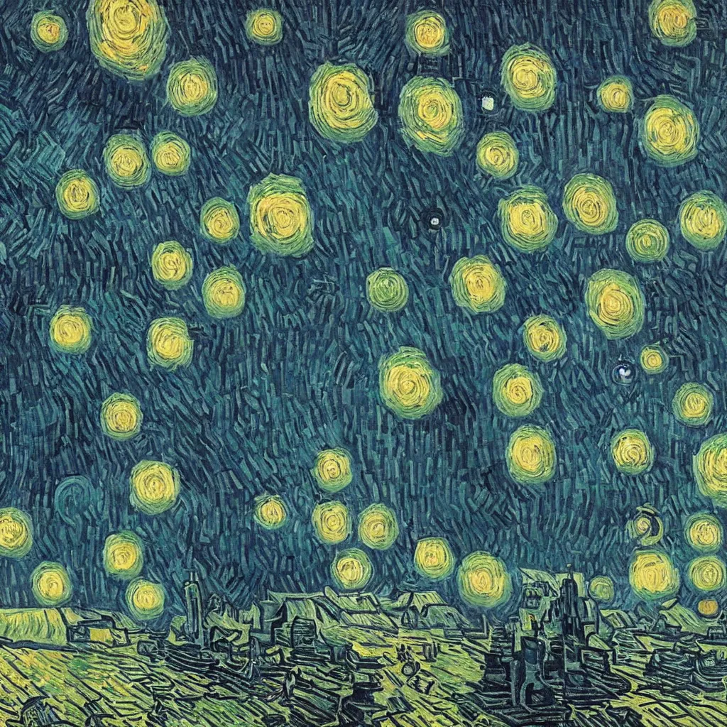 Image similar to cyber punk by van gogh