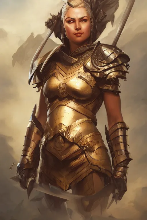 Image similar to amazon valkyrie athena, d & d, fantasy, portrait, highly detailed, headshot, digital painting, trending on artstation, concept art, sharp focus, illustration, art by artgerm and greg rutkowski and magali villeneuve