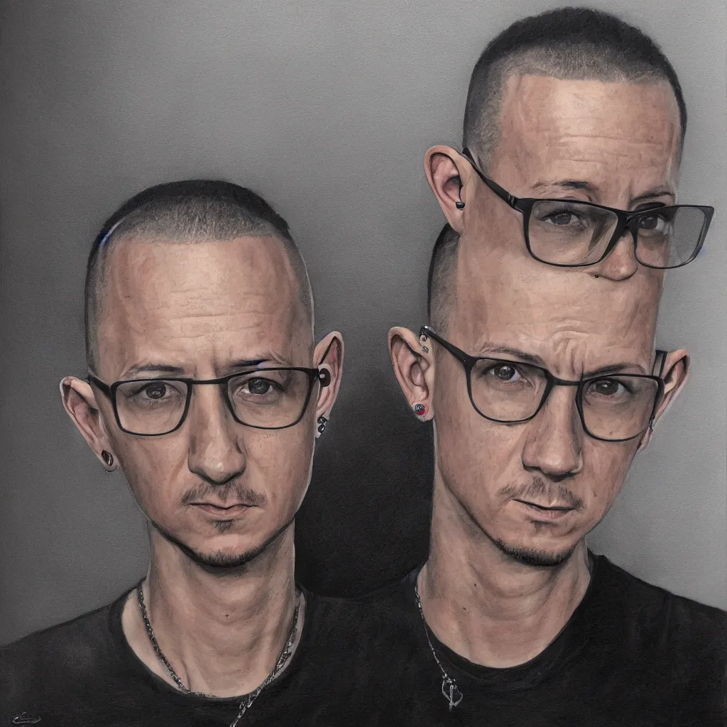 Prompt: Chester Bennington portrait