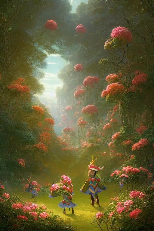 Prompt: a beautiful digital illustration painting elves among the flowers by benoit b. mandelbrot, steven belledin, martin johnson heade, lee madgwick, caspar david friedrich, and david rios ferreira. 8 k resolution trending on artstation concept art digital illustration