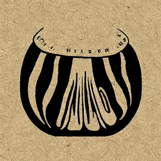 Image similar to Spencers Shroomery logo. Mushroom theme retro styling, circular design, by ivan chermayeff