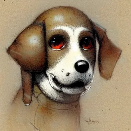 Image similar to (((((1950s robot box shaped k9 dog. muted colors.))))) by Jean-Baptiste Monge !!!!!!!!!!!!!!!!!!!!!!!!!!!