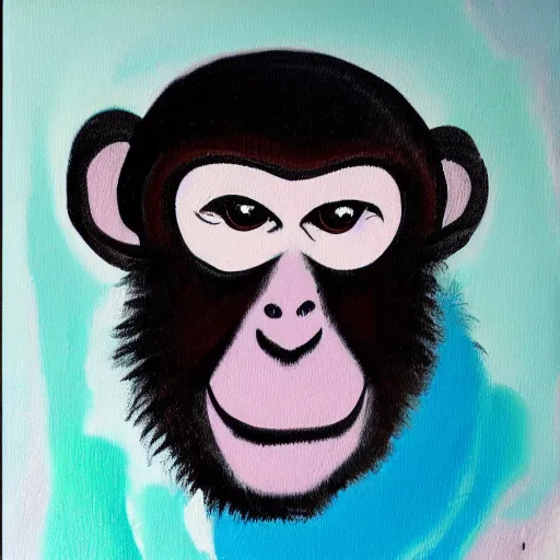 Image similar to abstract painting of a monkey