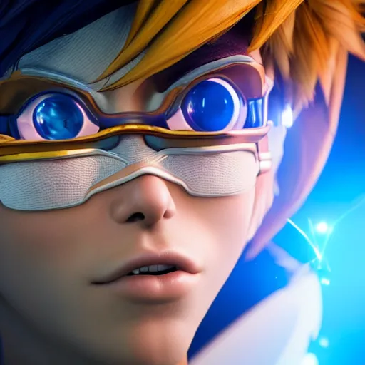 Image similar to stunning award winning hyperrealistic hdr 8 k highly detailed photo of tracer as a real human