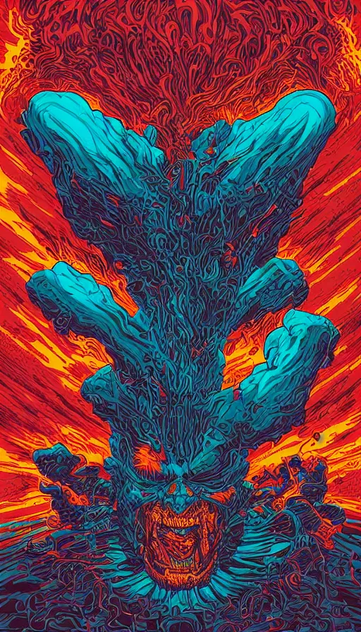 Prompt: rage, by dan mumford