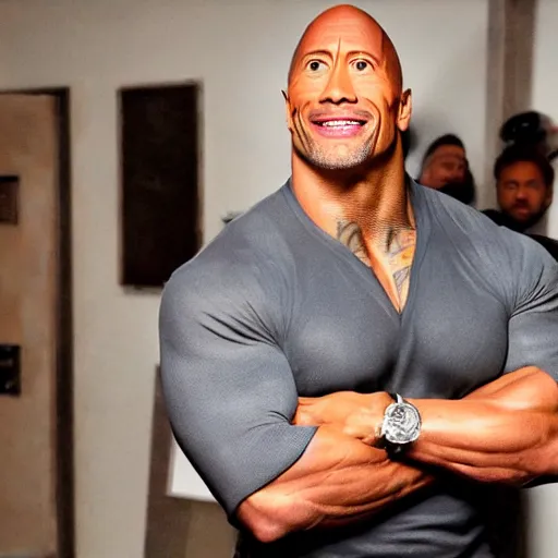 Image similar to Dwayne Johnson in the backrooms