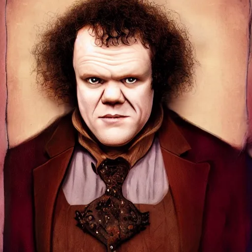 Image similar to john c reilly as a vampire, highly detailed, trending