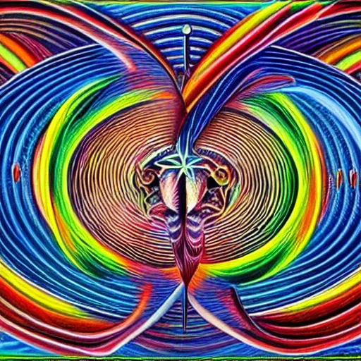 Image similar to alex grey painting of the meaning of life