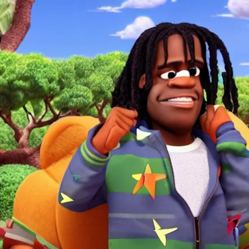 Image similar to Rapper Chief Keef Seen I’m Pixar animated movie up 4k quality super realistic