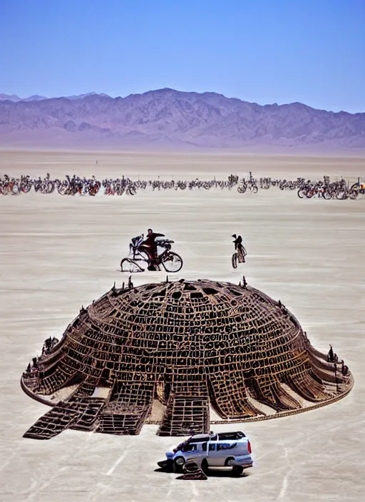 Prompt: burning man desert