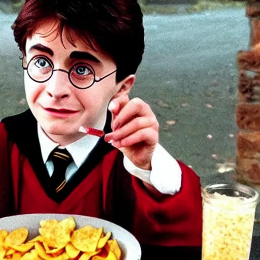 harry potter eating chips | Stable Diffusion | OpenArt