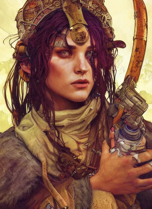 Prompt: hyper realistic photography portrait of postapocalyptic medieval religious occult african amazon cinematic, brom, mucha, moebius, juan gimenez artstation, cgsociety