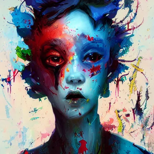 Image similar to artistic dirty art acrylic painting, paint brushstrokes and squeegeed dirty artwork, art by ross tran style reminiscent of illustrative children books, surreal, human figures, low tons colors, world leaders of terror 2 1 th century