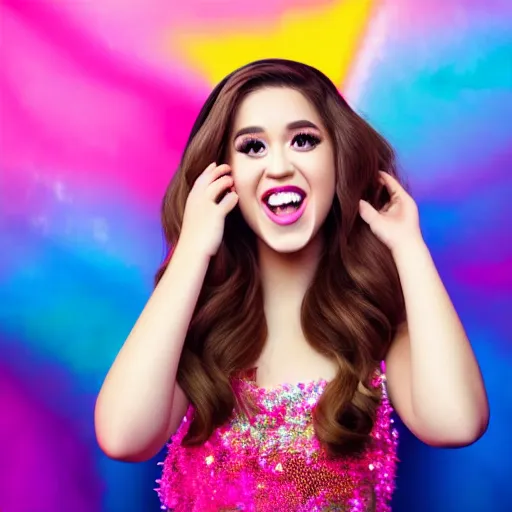 Image similar to photograph of Pokimane in the style of Katy Perry’s Teenage Dream album cover, studio lighting, super resolution, Extremely detailed