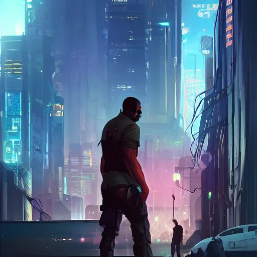 Image similar to science fiction city, cyberpunk dark fantasy art, gta 5 cover, official fanart behance hd artstation by jesper ejsing, by rhads, makoto shinkai and lois van baarle, ilya kuvshinov, ossdraws