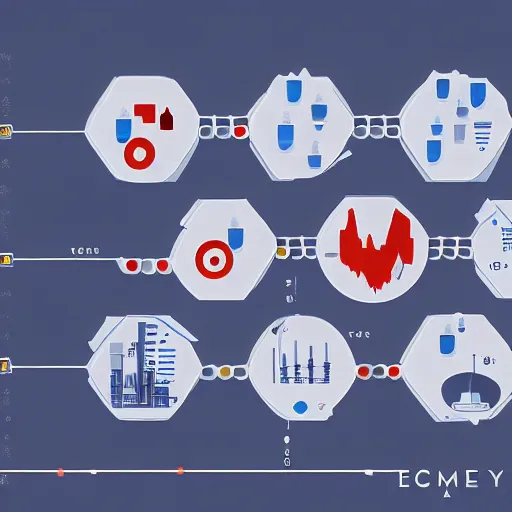 Prompt: science and economy by isotype , unreal engine