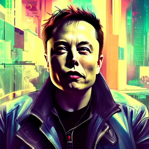 Prompt: elon musk in cyberpunk style digital art very detailed 4 k detailed super realistic