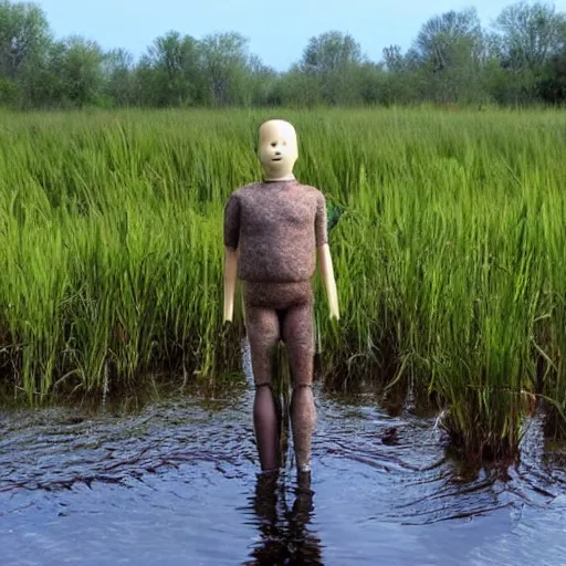 Image similar to a dummy in a swamp