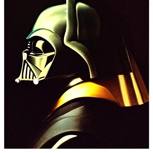 Prompt: a portrait painting of Darth Vader, by Vermeer