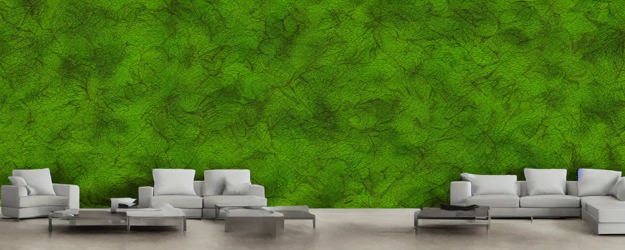 Image similar to an organic biomemetic wallpaper based on moss