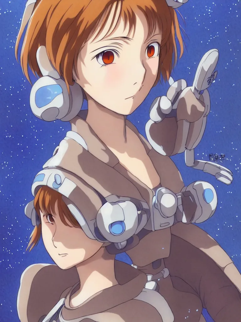 Image similar to anime art full body portrait character nausicaa by hayao miyazaki concept art, anime key visual of elegant young female, short brown hair and large eyes, finely detailed perfect face delicate features directed gaze, valley and mountains background, trending on pixiv fanbox, studio ghibli, extremely high quality artwork by kushart krenz cute sparkling eyes