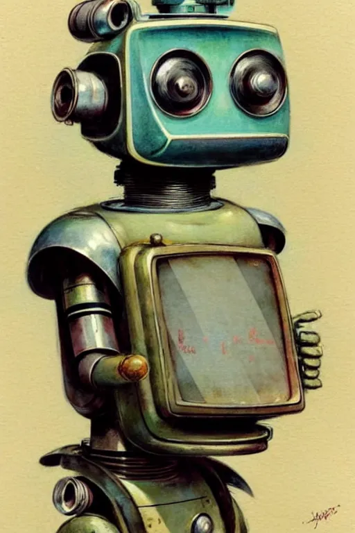 Image similar to ( ( ( ( ( 1 9 5 0 s robot tv character. muted colors. ) ) ) ) ) by jean - baptiste monge!!!!!!!!!!!!!!!!!!!!!!!!!!!!!!