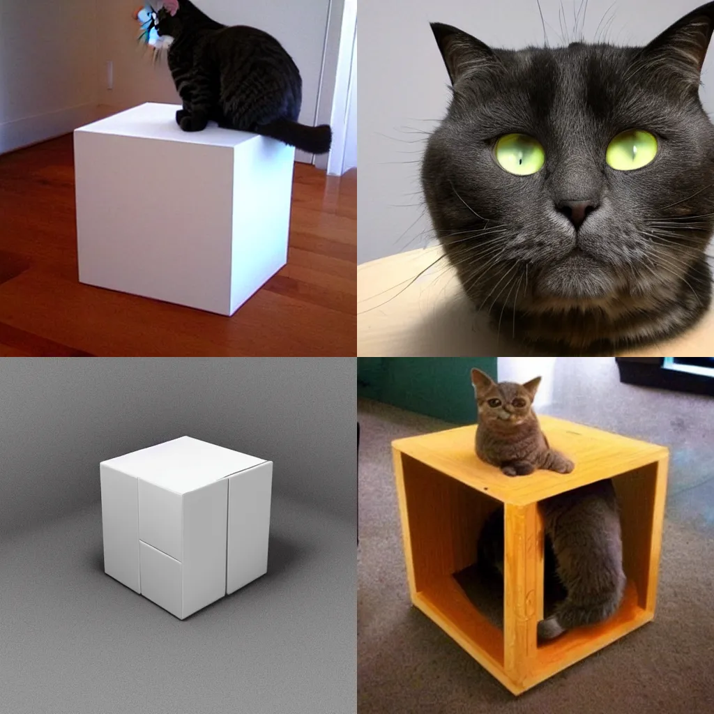 Prompt: cat that's a cube