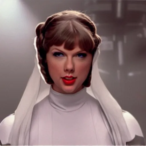 Image similar to taylor swift as princess leia, still from a new hope