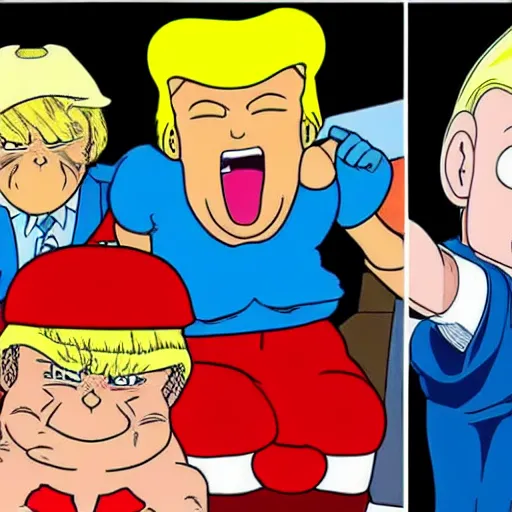 Image similar to donald trump in the style of akira toriyama, anime, finely detailed, character