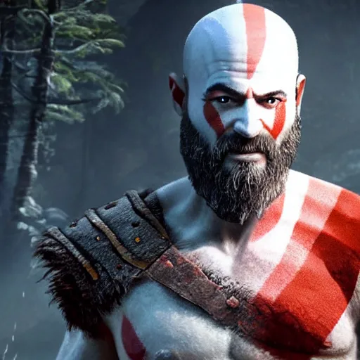 Image similar to bill murray as the protagonist of god of war, screenshot