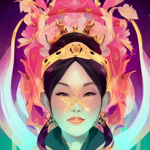 Image similar to a portrait of empress of china, art by lois van baarle and loish and ross tran and rossdraws and sam yang and samdoesarts and artgerm and saruei and disney and wlop, digital art, highly detailed, intricate, sharp focus, trending on artstation hq, deviantart, unreal engine 5, 4 k uhd image