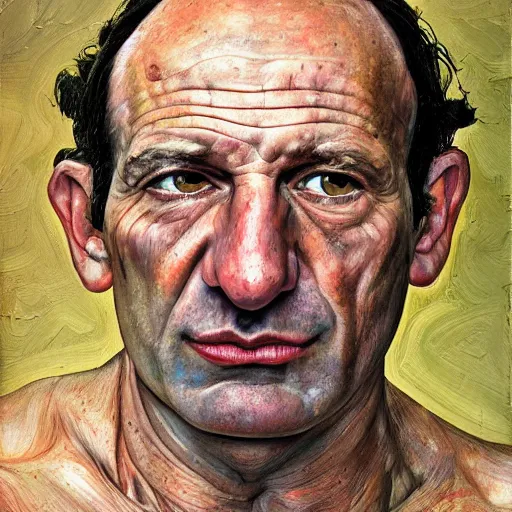 Prompt: high quality high detail painting by lucian freud, hd, joe rogan portrait