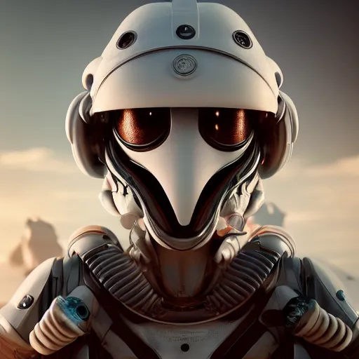 Image similar to photography portrait of a white futuristic steampunk space builder suit armor, in an colorful alien planet, ultra detail, beautiful light, high detail, 8 k, f / 2. 8, octane render