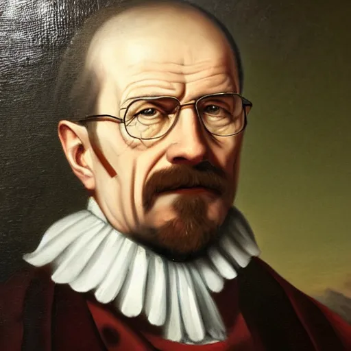 Image similar to oil painting portrait of walter white as a european aristocrat, 1 8 th century,