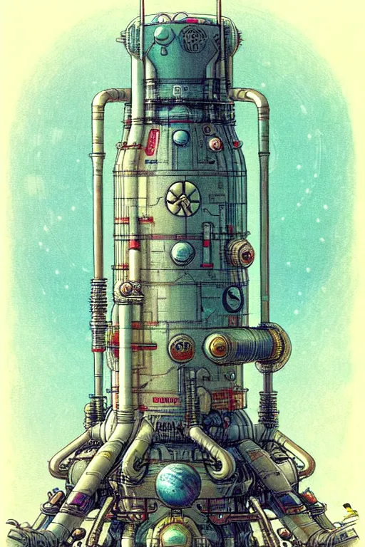 Image similar to design only, retro future nuclear reactor core control rods designs borders lines decorations space machine. muted colors, by jean - baptiste monge