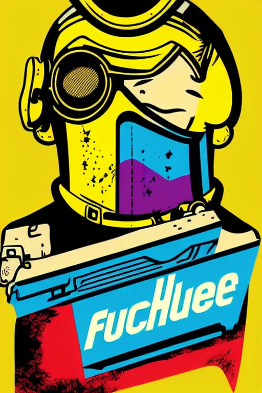 Image similar to fallout 7 6 retro futurist illustration art by butcher billy, sticker, colorful, illustration, highly detailed, simple, smooth and clean vector curves, no jagged lines, vector art, smooth andy warhol style