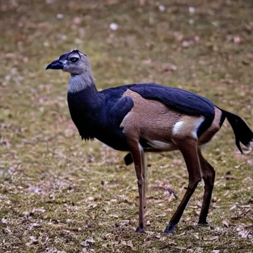 Image similar to crossbreed of a deer and a raven