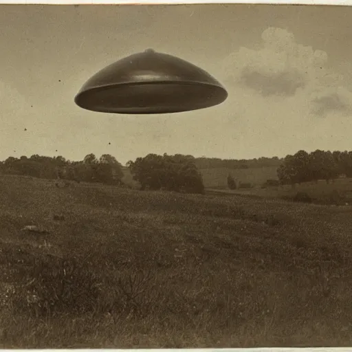 Prompt: A UFO over the Battle of Gettysburg. 1860s photograph.