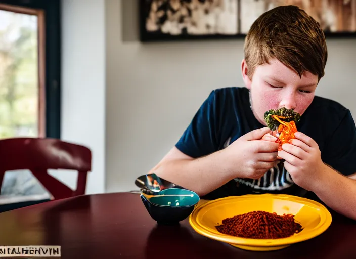 Prompt: photo of christopher hewett as mr belvedere eating chili, 8 k, 8 5 mm f 5. 6