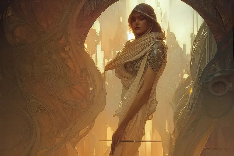 Image similar to a line art texture, high tech science fiction religious design intricate digital painting artstation concept art smooth sharp focus illustration, art by artgerm and paul chadeisson and greg rutkowski and alphonse mucha