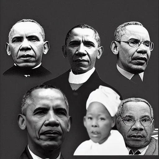 Image similar to harriet tubman, barack obama, matron luther king jr, colin powell faces on mount rushmore