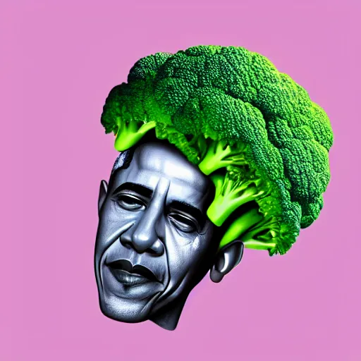 Image similar to barack obama is fused into broccoli, hyperdetailed, artstation, cgsociety, 8 k