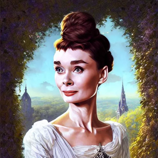 Image similar to audrey hepburn in an epic victorian novel, various backgrounds, intricate, elegant, highly detailed, digital painting, artstation, matte, illustration, art by artgerm, greg rutkowski, loish, rhads, ferdinand knab, makoto shinkai, lois van baarle, ilya kuvshinov, rossdraws, tom bagshaw