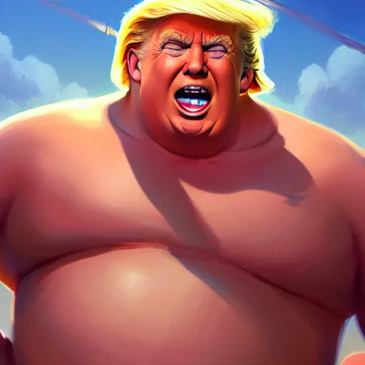 Image similar to donald trump as chubby hercules, ben hur, loftis, cory behance hd by jesper ejsing, by rhads, makoto shinkai and lois van baarle, ilya kuvshinov, rossdraws global illumination