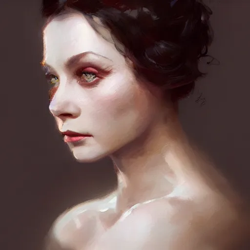 Prompt: a classical portrait of the beautiful vivian leigh, dramatic light, painted by greg rutkowski, painted by igor kieryluk, painted by bobby chiu, digital art, trending on artstation