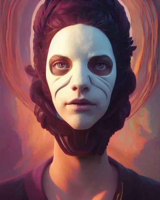 Prompt: highly detailed surreal vfx portrait of marjora's mask, stephen bliss, unreal engine, greg rutkowski, loish, rhads, beeple, makoto shinkai and lois van baarle, ilya kuvshinov, rossdraws, tom bagshaw, alphonse mucha, global illumination, detailed and intricate environment