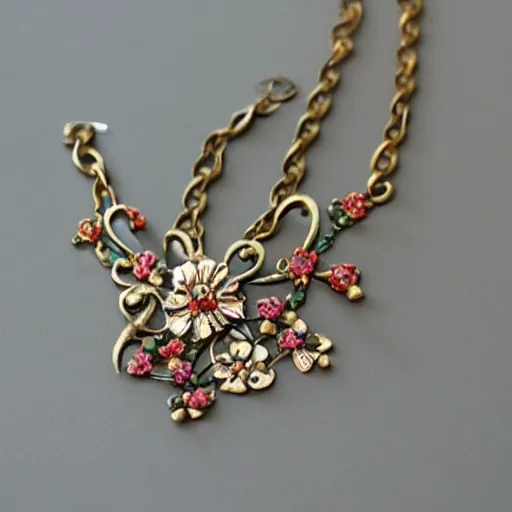 Image similar to vintage floral jewelry